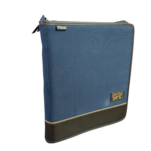 Mead Five Star XL Zipper Binder Organizer Notebook Blue Brown 12x14 Vintage Y2K - Picture 2 of 12